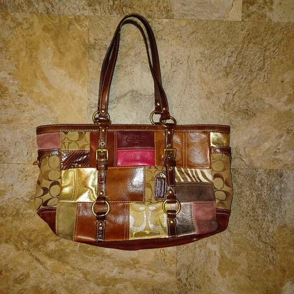 Coach Handbags - Coach Holiday Patchwork Handbag